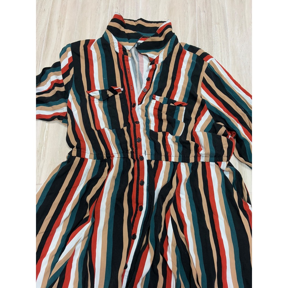 Torrid Striped Collared Button Front Shirtdress F… - image 3